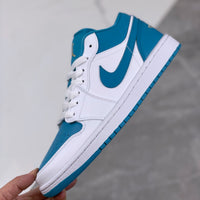 Low Top Sneakers, Blue White Colorway, Lace Up Design, Casual Gift for Sneaker Fans