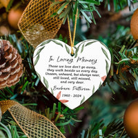 Personalized Memorial Ceramic Ornament, In Loving Memory Heart Ornament, Sympathy Loss of Loved One Keepsake, Christmas Tree Ornament Present