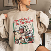 Humorous ER Nurse Gingerbread Crewneck, Emergency Department Christmas Sweatshirt, Hospital Holiday Pullover, Doctor RN Nurse Present
