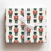 Ballet Soldier Holiday Gift Wrap, Nutcracker Christmas Wrapping Paper, Watercolor Traditional Wrapping Paper, Festive Gift Wrap Roll