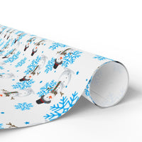 Adorable Snowflake Gift Wrap, Blue Snowman Wrapping Paper, Festive Holiday Present Paper, Winter Christmas Present Paper, Holiday Wrapping Paper