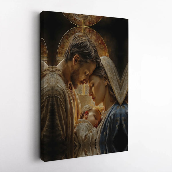 Mary Joseph Jesus Canvas Print, Holy Family Nativity Canvas Wall Art, Christian Digital Download Canvas Art, Religious Christ