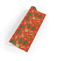 Reindeer Cactus Gift Wrap, Southwestern Christmas Wrapping Paper, Holiday Poinsettia Gift Wrapping Paper, Western Xmas Present Roll