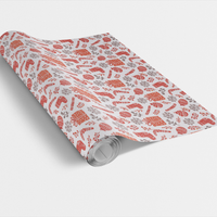 Candy Cane and Stocking Gift Wrap Paper, Christmas Wrapping Paper, Modern Minimalist Holiday Wrapping Paper, Xmas Present Gift Wrap Roll