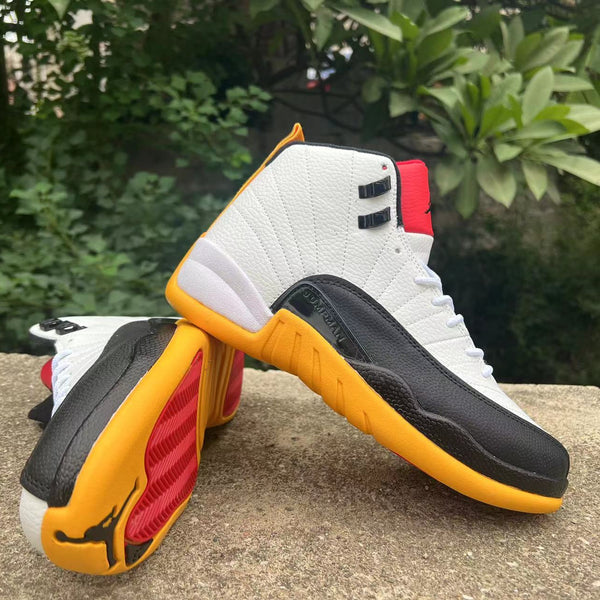 Sneakers, White Black Yellow Colorway, Lace Up Design, Casual Gift for Sneaker Fans
