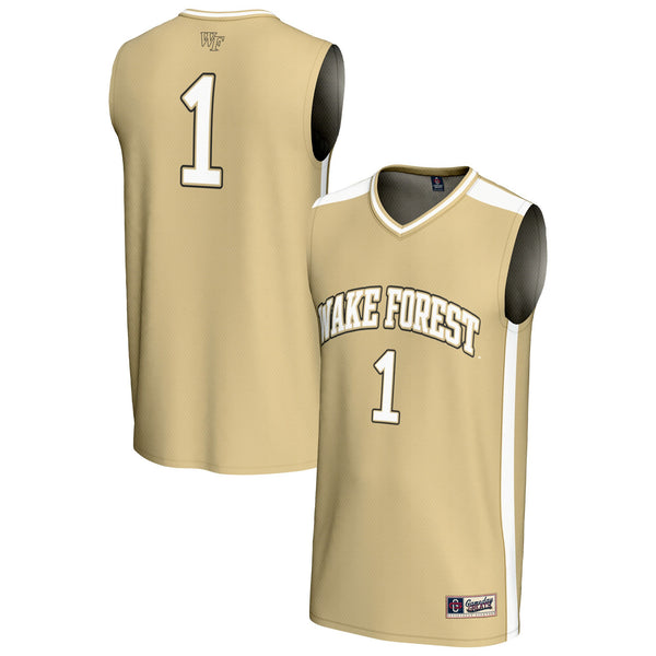 #1 Wake Forest Demon Deacons Lightweight Collegiate Basketball Fashion Jersey - Gold