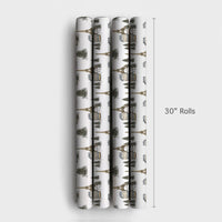 Snowy Eiffel Tower Gift Wrap, Paris Christmas Wrapping Paper, French Cityscape Holiday Wrapping Paper, Francophile Gift Wrapping Paper