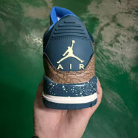 Mid Top Sneakers, Brown Blue Colorway, Lace Up Design, Casual Gift for Sneaker Fans