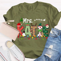 Custom Name Holiday T-Shirt, Personalized Christmas Lights Shirt, Festive Christmas Lights Tee, Adorable Xmas Family Shirt, Holiday Party Present