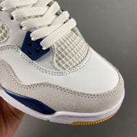 Low Top Sneakers, Blue White Gray Navy Colorway, Leather Footwear, Lace Up Design, Casual Gift for Sneaker Fans