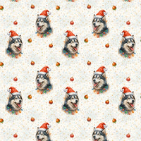 Santa Dog Gift Wrap, Alaskan Malamute Christmas Wrapping Paper, Malamute Holiday Wrapping Paper, Dog Lover Xmas Present Wrap, Gift Wrap