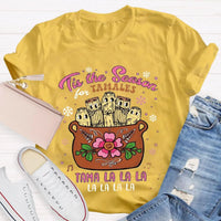 Humorous Latin Food Christmas T-Shirt, Tis the Season Tamale Shirt, Festive Tamales Graphic Tee, Mexican Food Holiday Shirt, Foodie Xmas Present