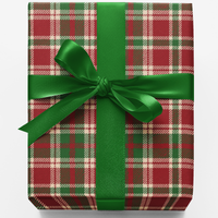 Red Tartan Wrapping Paper, Christmas Plaid Wrapping Paper, Traditional Holiday Wrapping Paper, Festive Winter Gift Wrap, Xmas Present Wrap