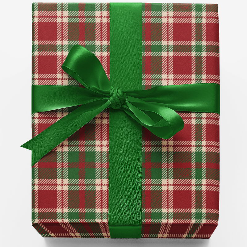Red Tartan Wrapping Paper, Christmas Plaid Wrapping Paper, Traditional Holiday Wrapping Paper, Festive Winter Gift Wrap, Xmas Present Wrap