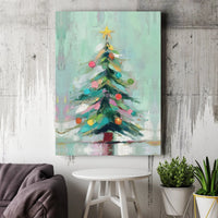 Colorful Christmas Tree Print, Abstract Christmas Tree Canvas Art, Modern Christmas Tree Wall Art, Holiday Canvas Decor, Festive Home Present