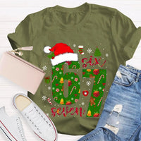 Festive Holiday Graphic Tee, Christmas Snowflake Santa Hat T-Shirt, Adorable Santa Hat Snowflake Shirt, Merry Christmas Unisex Winter Tee Shirt