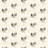 Winter Horse Christmas Gift Wrap, Vintage Sleigh Ride Wrapping Paper, Retro Snowy Sleigh Present Wrap, Nostalgic Holiday Gift Wrapping Paper