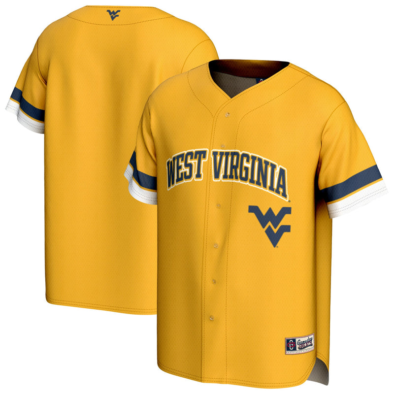West Virginia Mountaineers Spirit Baseball Jersey - Gold