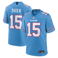 Tennessee Titans Keldric Faulk Light Blue 2026 NFL Draft First Round Pick No.31 Game Jersey