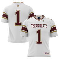 #1 Texas State Bobcats Endzone Football Jersey - White