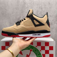 Mid Top Sneakers, Beige Black Red Colorway, Lace Up Design, Casual Gift for Sneaker Fans