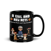 Adorable Dog Mom Ceramic Coffee Mug, A Girl and Her Pets Christmas Mug, Holiday Pet Lover Tea Cup, Xmas Cartoon Coffee Cup Present for Her