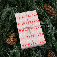 Modern Christmas Gift Wrap, Pink Ho Ho Ho Wrapping Paper, Pink Holiday Wrapping Paper Roll, Typography Gift Wrap Paper, Festive Xmas Paper