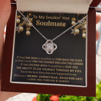 14k White Gold Love Knot Pendant, Soulmate Love Knot Necklace, Cubic Zirconia Knot Necklace, Romantic Wife Christmas Jewelry Present for Her