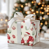 Gamer Santa Gift Wrap, Santa Rolling Dice Wrapping Paper, Humorous Christmas Wrapping Paper, Vegas Santa Claus Holiday Present Gift Wrap Roll