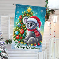 Aussie Wildlife Yard Flag, Christmas Koala Garden Flag, Merry Christmas Outdoor Lawn Decor, Adorable Australian Animal Lawn Banner, Holiday Present