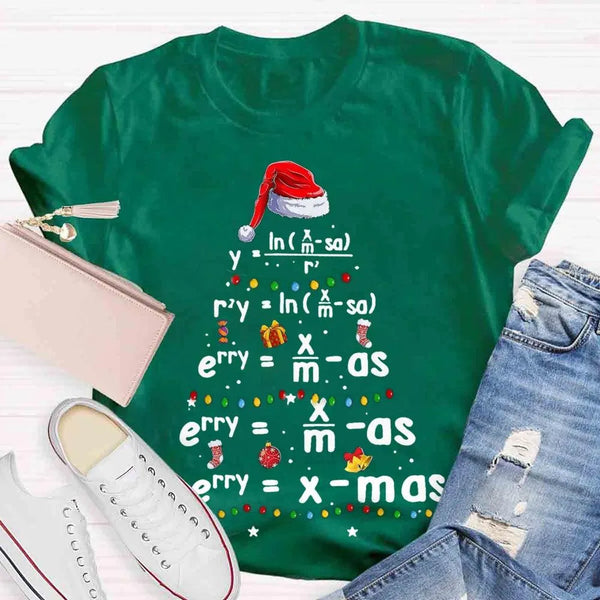 Humorous Science Math Holiday Shirt, Geometry Math Teacher Christmas T-Shirt, Pi Tree Graphic Tee, STEM Educator Xmas Season 