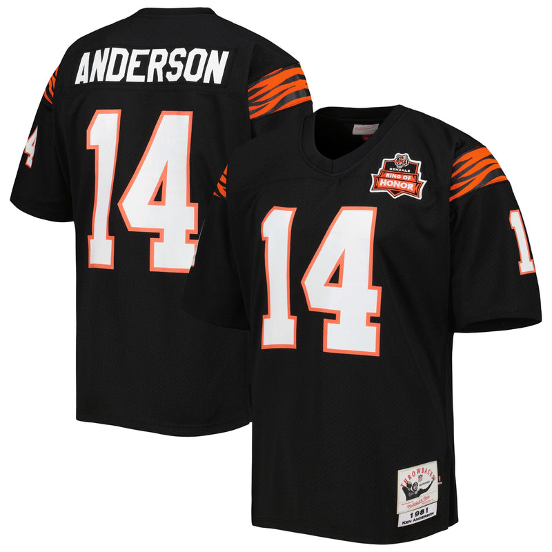 Cincinnati Bengals 1981 Ken Anderson Black Authentic Throwback Retired Player Jersey