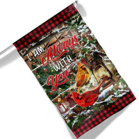 I Am Always with You Memorial Flag, Cardinal Christmas Garden Flag, Double-Sided Buffalo Plaid Flag, Bereavement Remembrance Present