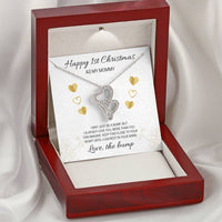 Interlocking Heart Pendant, First Christmas Mommy Double Heart Necklace, From the Bump Necklace, Expectant Mom Present, Pregnancy Jewelry
