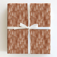 Scandinavian Forest Holiday Gift Wrap, Rustic Christmas Tree Wrapping Paper, Hand-Drawn Xmas Gift Wrap Roll, Seasonal Present Paper