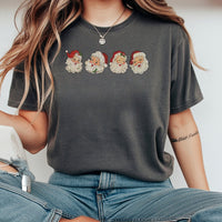 Vintage Christmas Santa Faces Tee, Retro Santa Graphic T-Shirt, Nostalgic Holiday Party Shirt, Festive Xmas Aesthetic Unisex Top