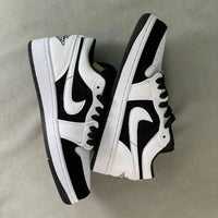 Low Top Sneakers, White Black Colorway, Lace Up Design, Casual Gift for Sneaker Fans