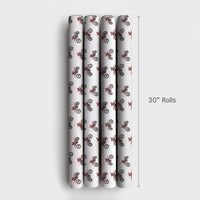 Motocross Holiday Gift Wrap, Dirt Bike Christmas Wrapping Paper, Motorcycle Bow Wrapping Paper, Racing Enthusiast Present Wrap Roll