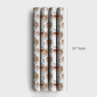 Farmhouse Calf Gift Wrap, Baby Cow Christmas Wrapping Paper, Rustic Cow Wrapping Paper, Holiday Country Gift Wrap, Xmas Present Roll