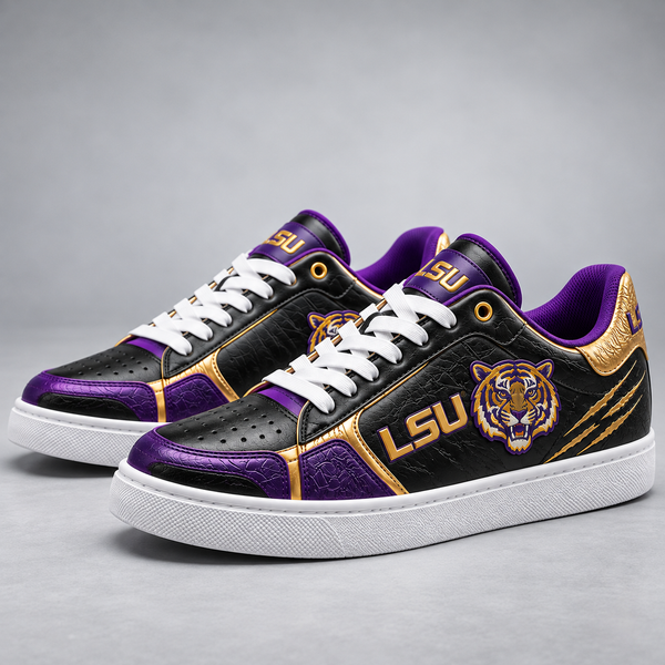 LSU - Purple, Gold and Tiger Pride on Low Tops - main
