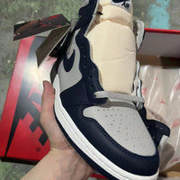 High Top Sneakers, Navy Blue Colorway, Lace Up Design, Casual Gift for Sneaker Fans