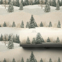 Snowy Pine Tree Gift Wrap, Winter Forest Wrapping Paper, Rustic Holiday Wrapping Paper, Scenic Woodland Gift Wrap, Christmas Wrapping Paper