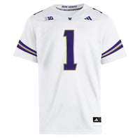 #1 White Washington Huskies Premier Jersey