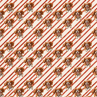 Candy Cane Stripe Wrapping Paper, Cavalier King Charles Spaniel Gift Wrap, Dog Lover Christmas Gift Wrap, Spaniel Holiday Wrapping Paper
