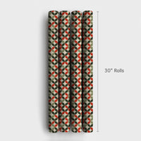 Mid-Century Modern Gift Wrap, Retro Geometric Christmas Wrapping Paper, Vintage Holiday Petal Gift Wrapping Paper, Xmas Gift Wrap Roll