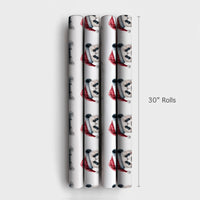 Watercolor Santa Panda Gift Wrap, Panda Christmas Wrapping Paper, Adorable Animal Holiday Wrapping Paper, Festive Winter Wrapping Paper Roll