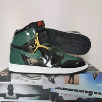 Sneakers, Black Green Colorway, Lace Up Design, Casual Gift for Sneaker Fans