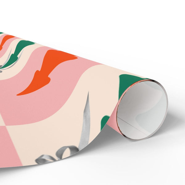 Modern Holiday Pine Gift Wrap Roll, Minimalist Christmas Tree Wrapping Paper, Simple Nordic Christmas Wrapping Paper, Seasona