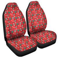 Santa Highland Cow Holiday Seat Cover Set, Christmas Cow Car Seat Covers, Festive Front Car Seat Cover, Xmas Vehicle Seat Protector Present