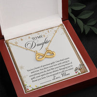 14k White Gold Pendant Necklace, To My Daughter Christmas Infinity Heart Necklace, Daughter Message Card Jewelry, Keepsake Present from Mom